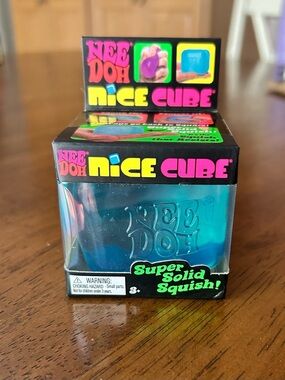Needoh Nice Cube Super Solid Squish Toy - Blue